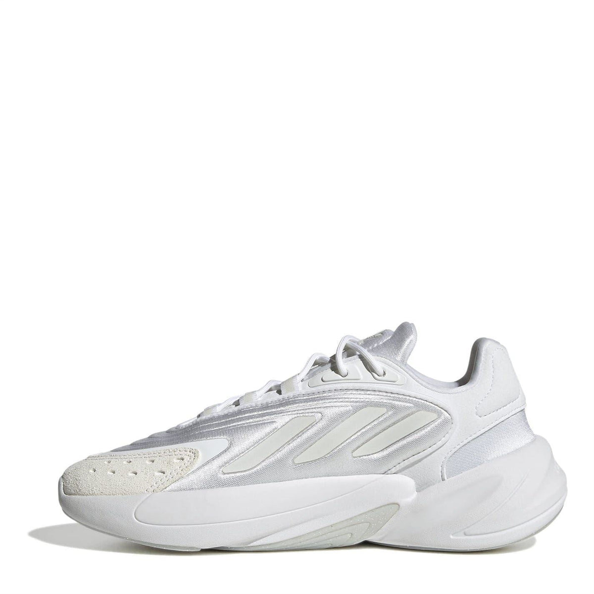 adidas Originals low-top lace-up sneakers in white, side panels with textured overlays