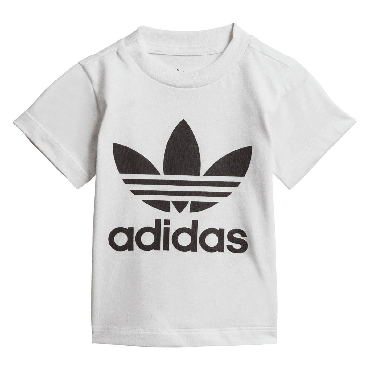 Infants' white adidas Originals Trefoil logo T-shirt, short-sleeve crew neck