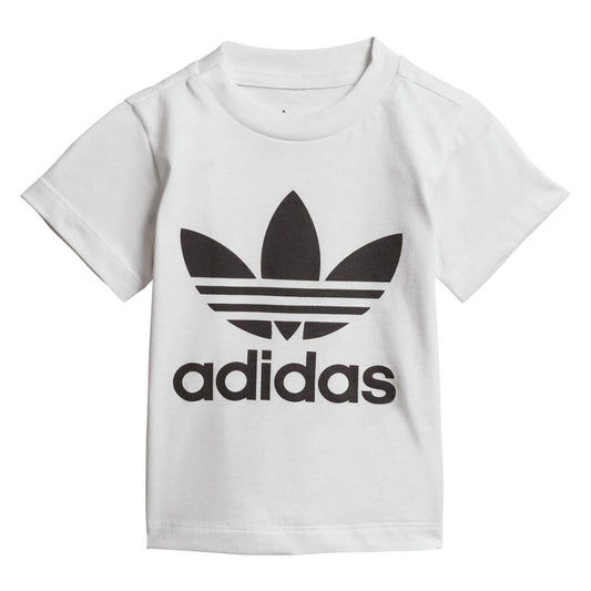 Infants' white adidas Originals Trefoil logo T-shirt, short-sleeve crew neck
