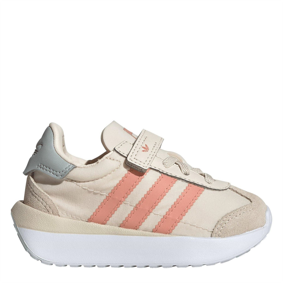 Men's slip-on sneakers with off-white suede upper and coral three-stripe design