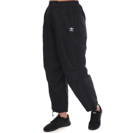 Black adidas Originals woven jogger pants with cuff ties and side pockets