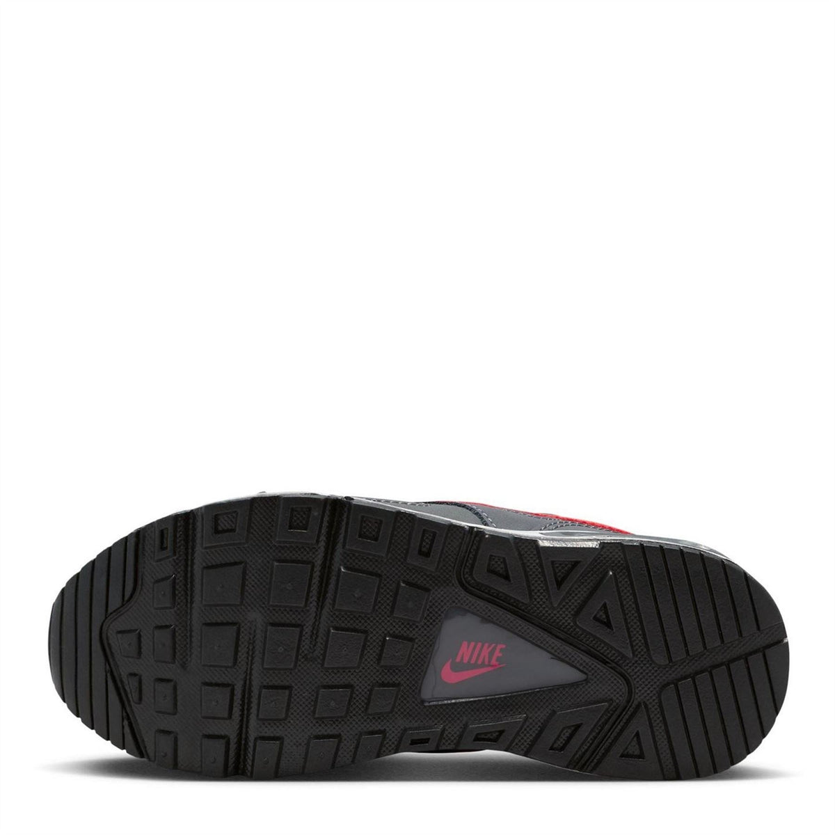 Nike Air Max Ivo trainers outsole, black tread with Nike logo and red mark
