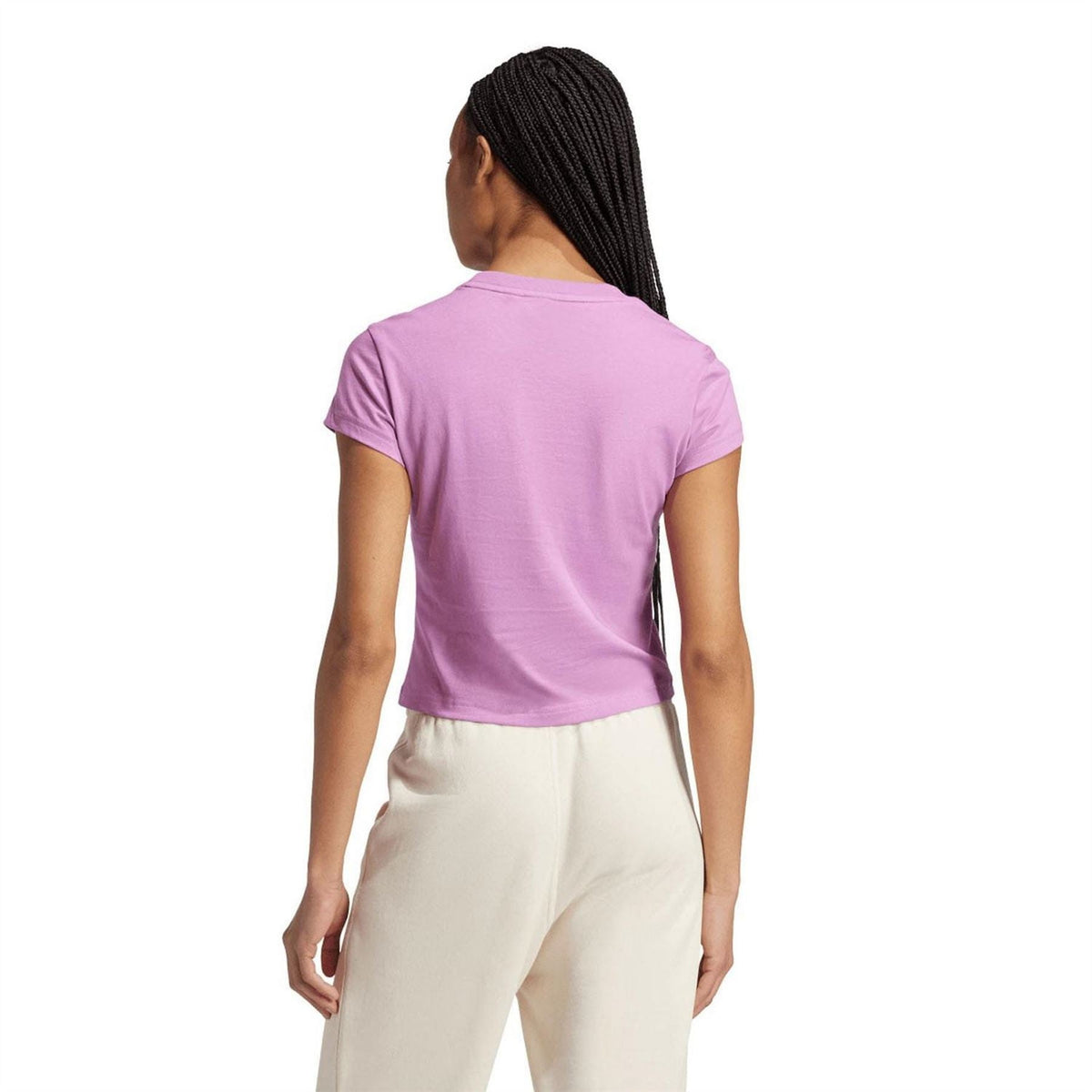 Purple slim-fit T-shirt, plain back with crew neckline