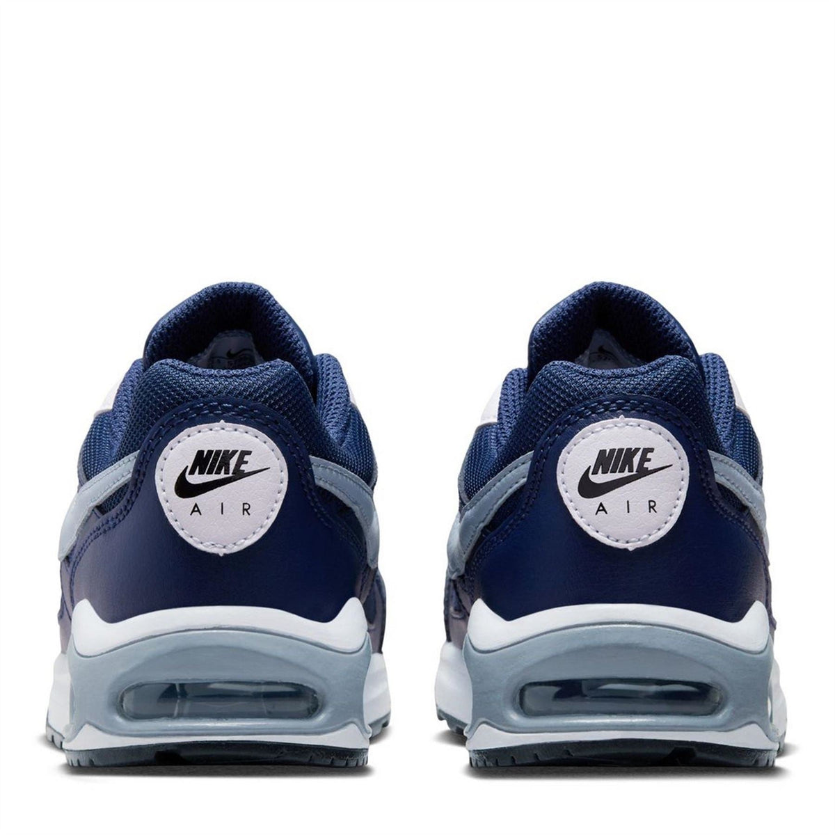 Boys' navy trainers with white heel stripe and AIR mark on back panels