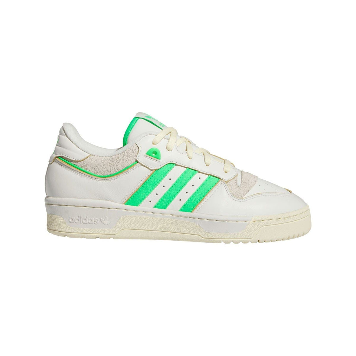 adidas Originals rivalry low-top trainers, white upper with green triple stripes