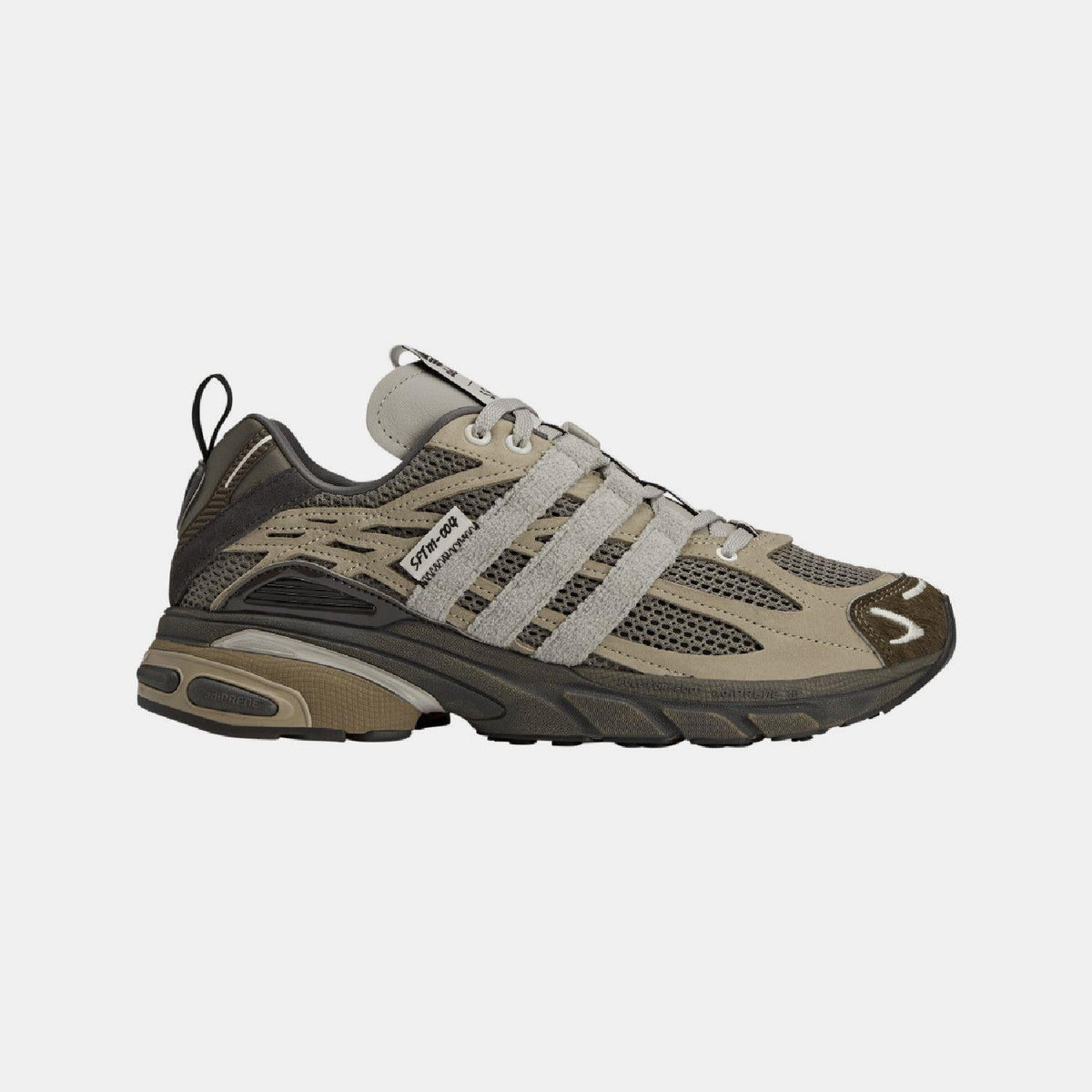 adidas Originals Adistar Cushion STFM trainers showing lightweight grey athletic footwear with cushioned soles and sleek design
