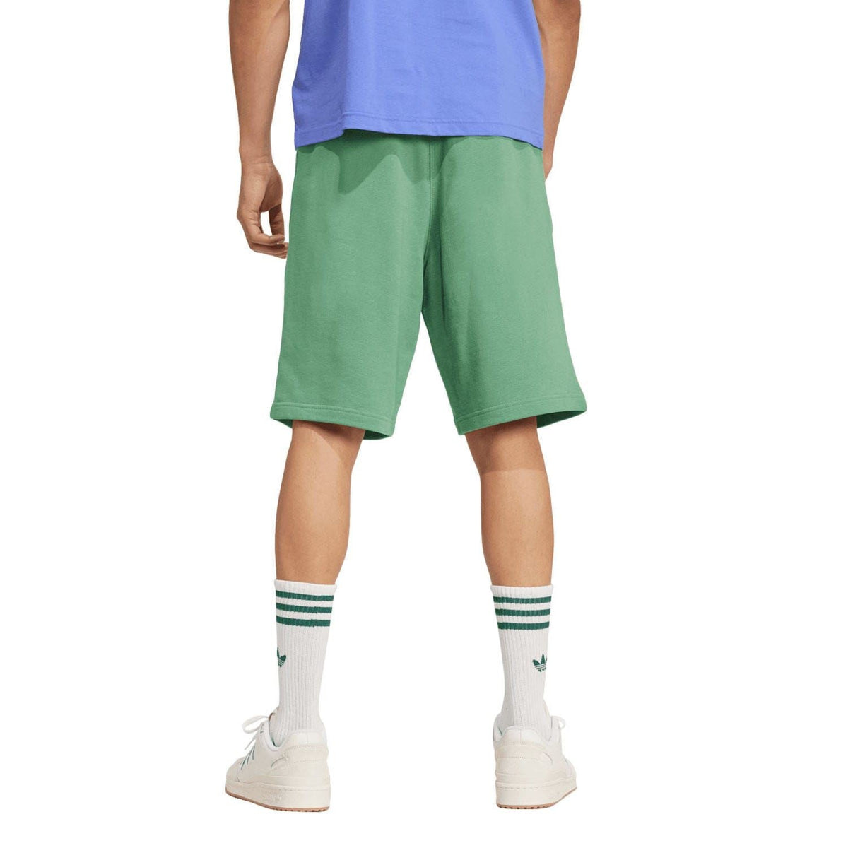 Green adidas Originals trefoil shorts with elastic waistband and small logo