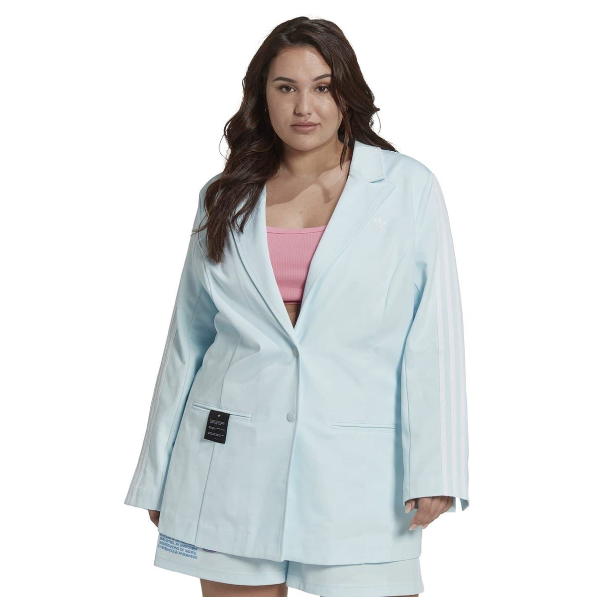 adidas Originals women's blazer coat with classic design, featuring a sleek fit and stylish collar, perfect for casual and sporty looks