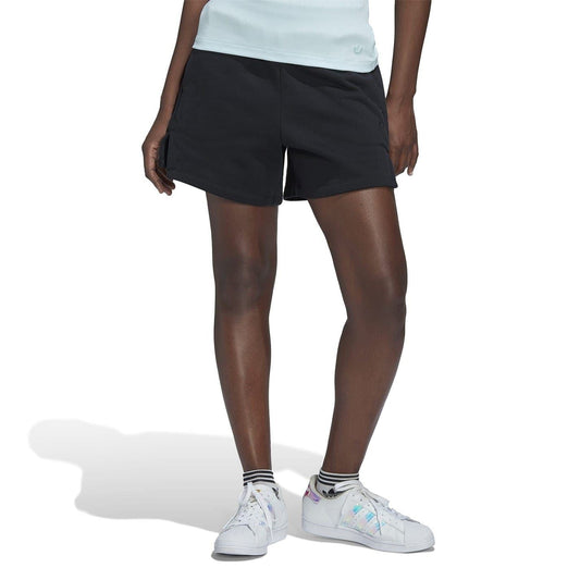 Black adidas Originals shorts with elastic waist and straight-cut legs