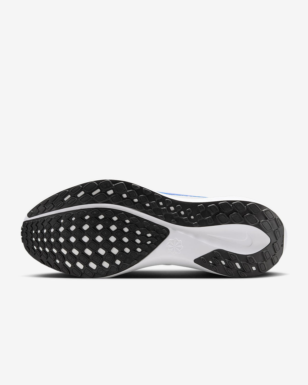 Black Air Zoom Pegasus 41 outsole with patterned traction pods under forefoot and heel