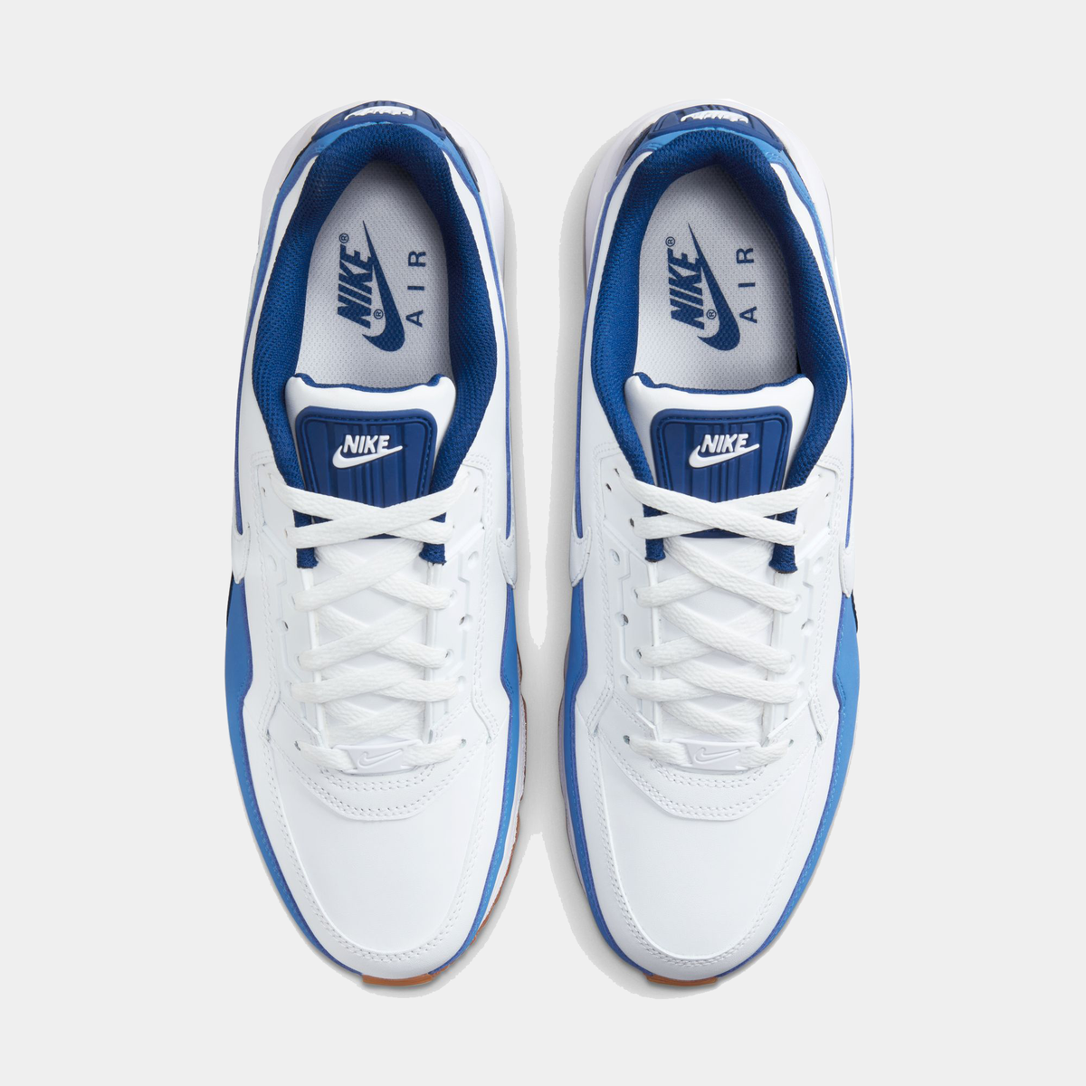 Air Max LTD 3 sneakers back view in white with blue lining and lace panel