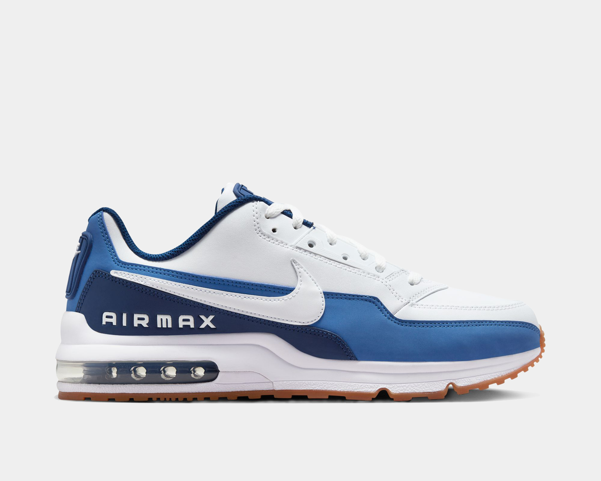 Air Max LTD 3 sneakers in white and blue with blue swoosh and air-cushioned sole