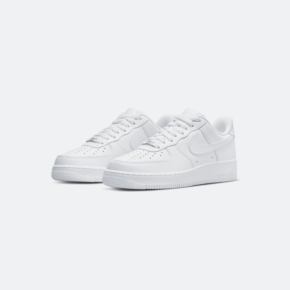 Nike Air Force 1 '07 sneakers, triple white leather uppers with side Swoosh