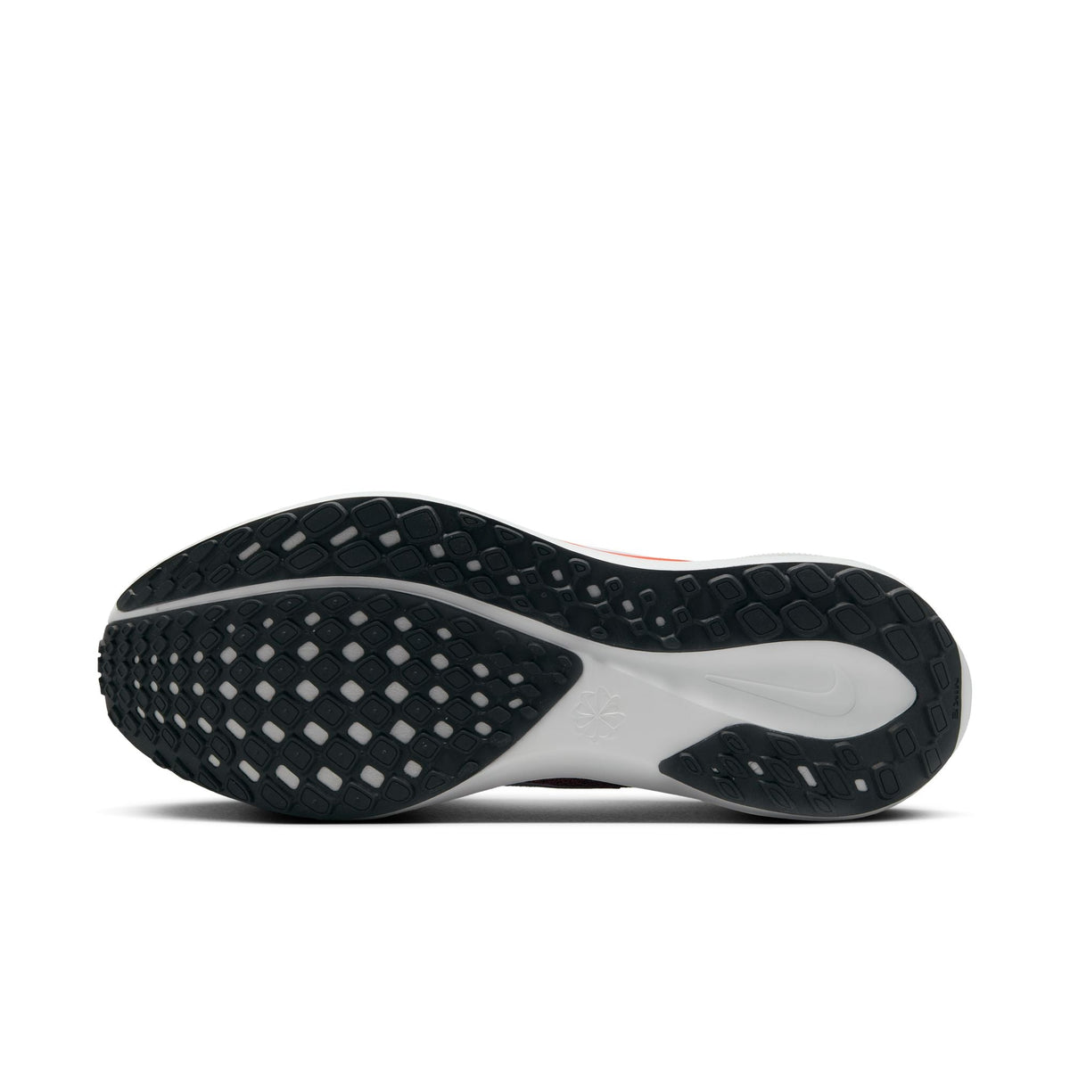 Air Zoom Pegasus 41 outsole view, black traction tread with white midfoot panel