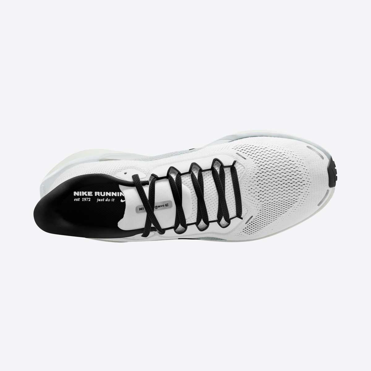 Air Zoom Pegasus 41 running shoes, white uppers with black laces and side logo.