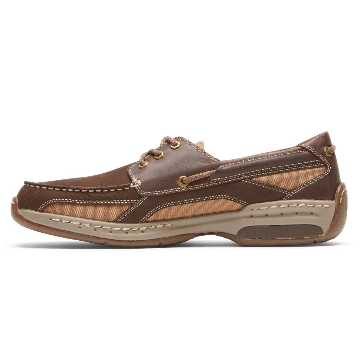 Captain lace-up shoes in dark brown with tan accents, lace-up front, and stitched details
