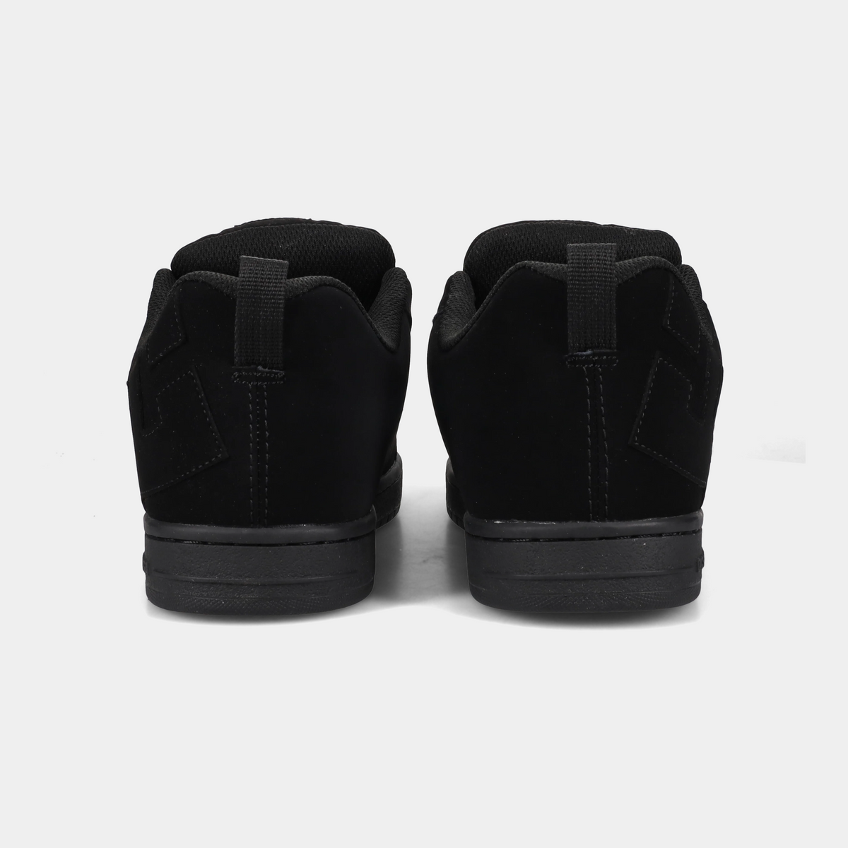 Black Court Graffik sneakers shown from the back with lace tab