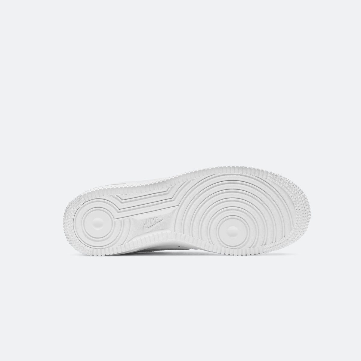 White Nike Air Force 1 outsole with textured traction tread