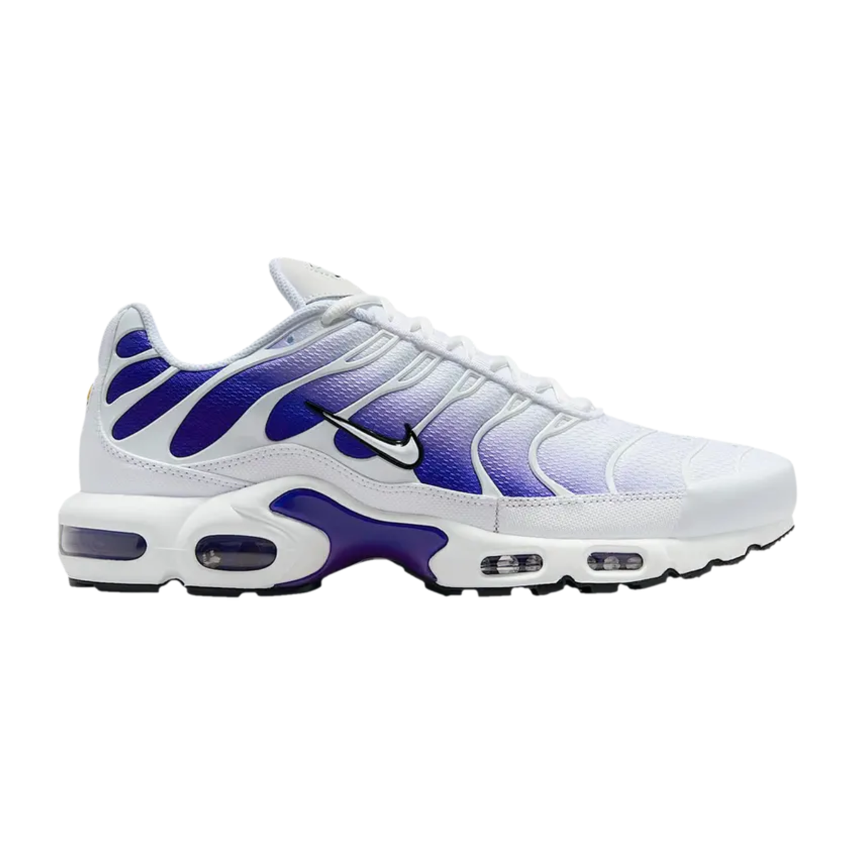 Nike TN Air Max Plus sneakers in white with blue and purple accents