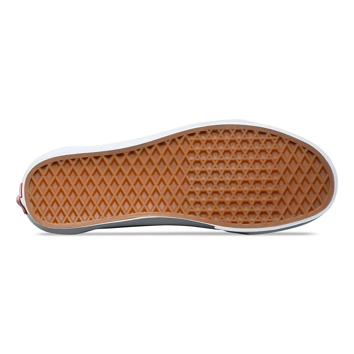Black rubber outsole with tan gum tread pattern and thin sidewall edge