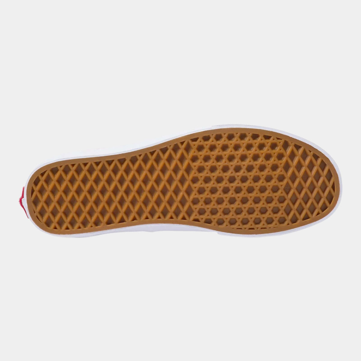 Tan rubber outsole for low-top sneakers with diamond tread pattern