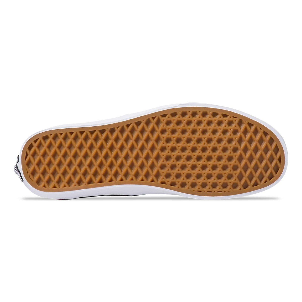 Rubber sneaker outsole with diamond tread and white sidewall trim