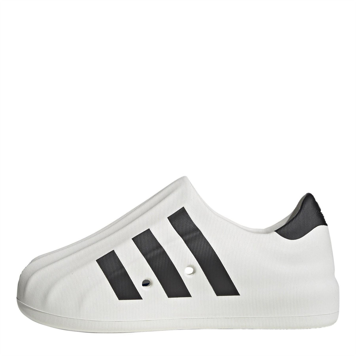 Kids' adidas Originals Superstar Slip-On Trainers in size 3-5 with classic white sneakers and iconic three-stripe design.