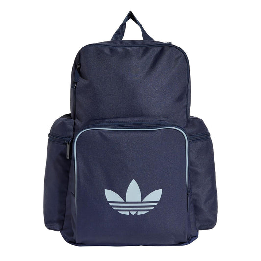 Night Indigo backpack with adidas trefoil logo and white-trim front pocket