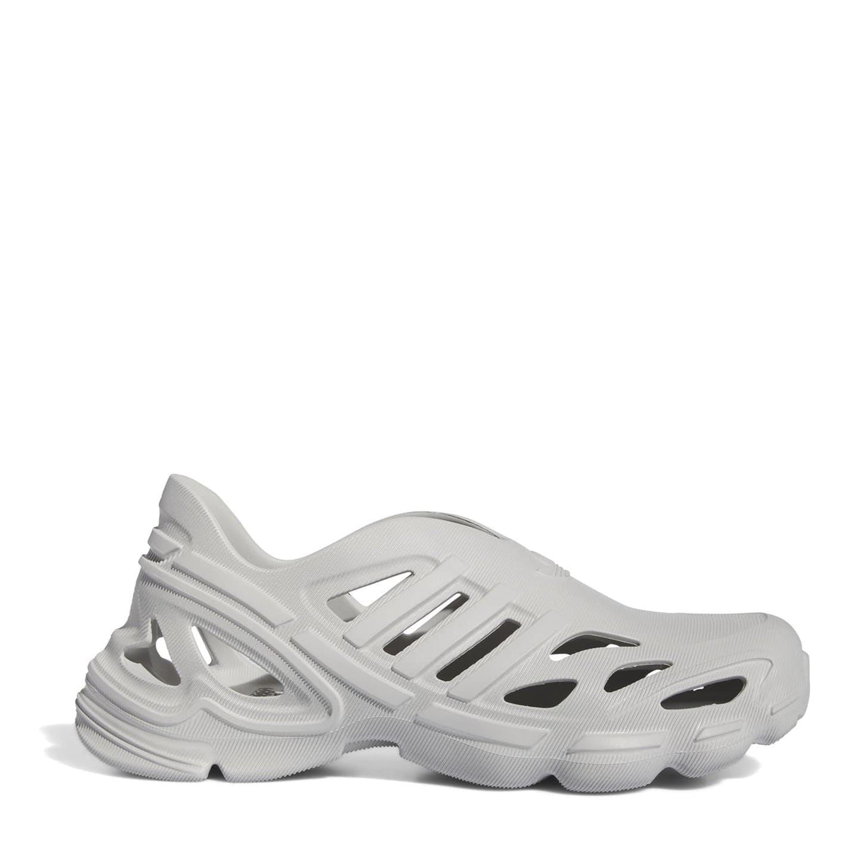 adidas Originals chunky-heel flats in light grey, sculpted cutouts and thick sole