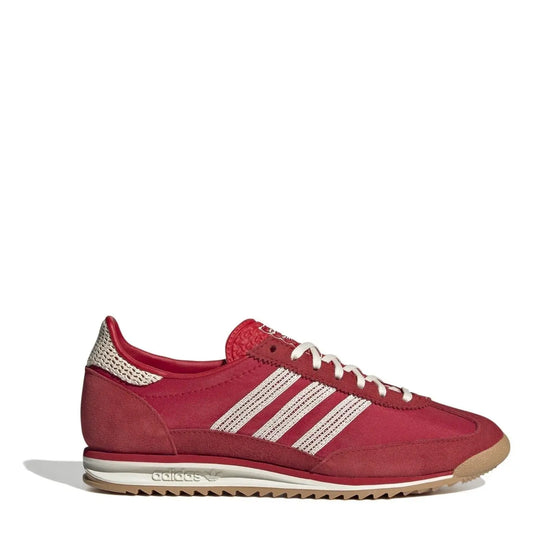 adidas Originals Sl72 shoes in white with classic design, showcasing the vintage-inspired footwear on a white background.