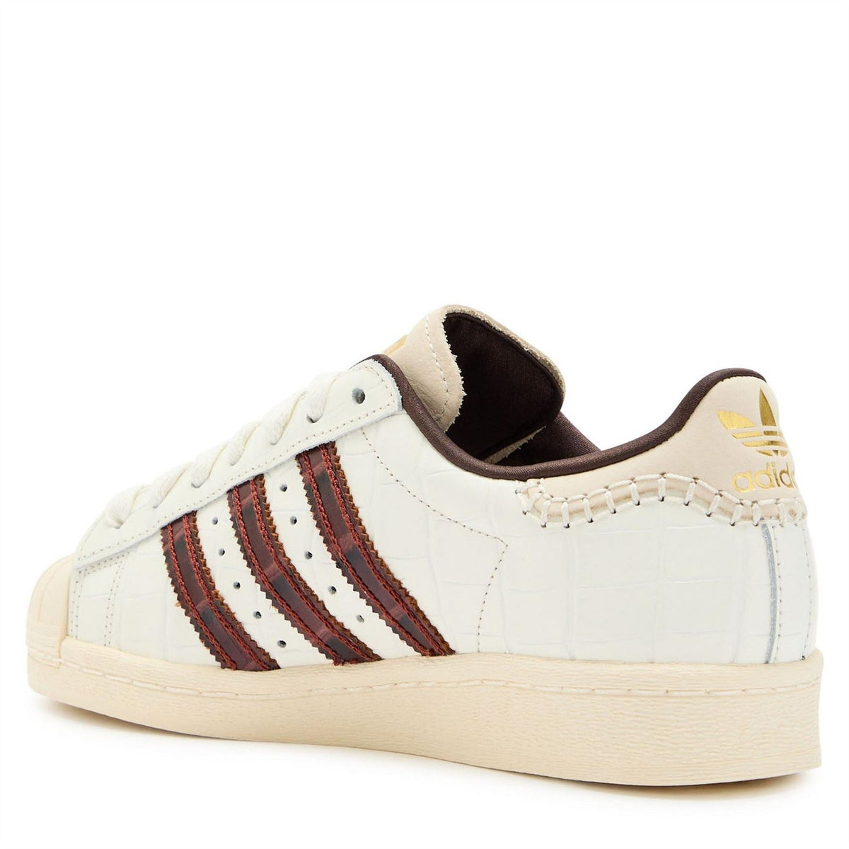 adidas Originals Superstar low-top sneakers, white leather with striped side and dark heel