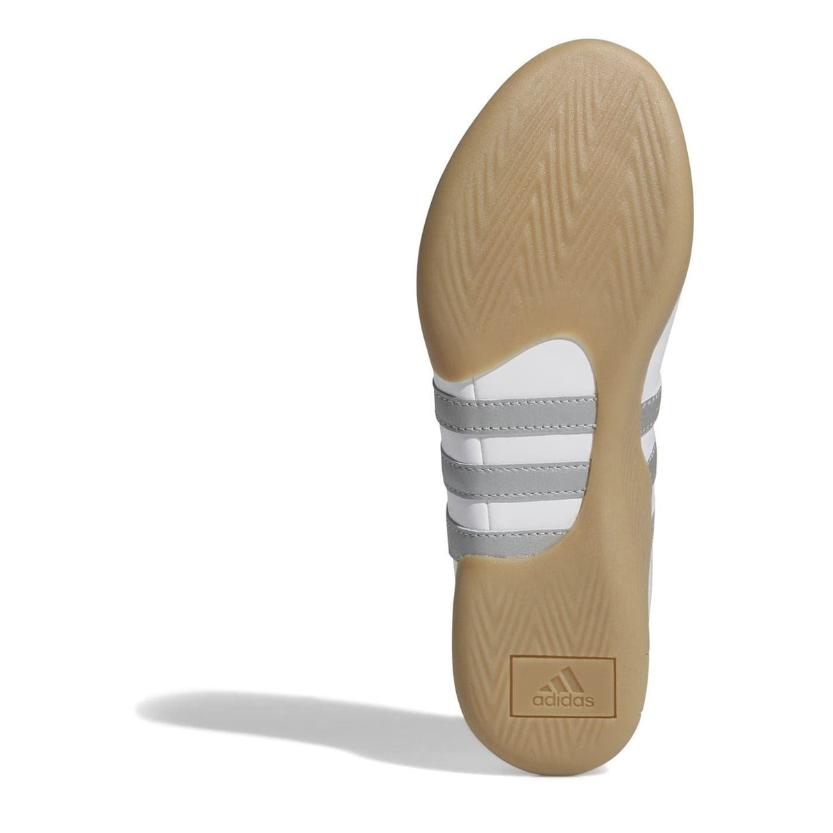 adidas Taekwondo Ballet sneakers heel view, gum outsole, adidas heel label