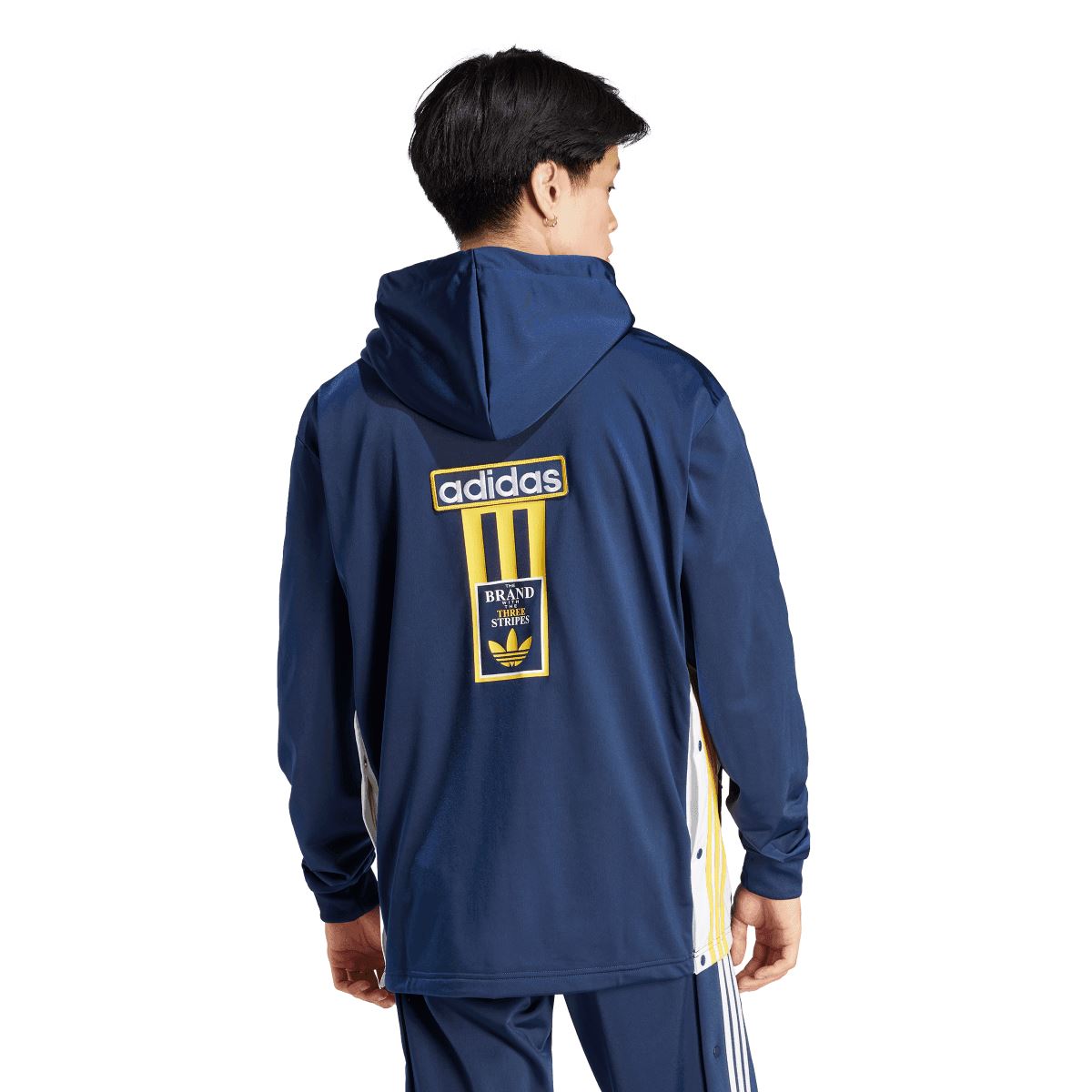 Indigo adidas hooded full-zip hoodie with back logo label