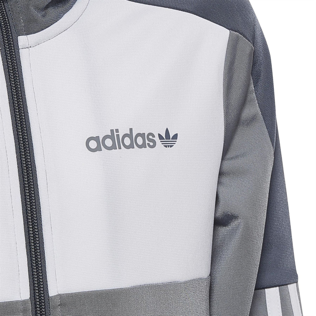 adidas Originals zip hooded sweatshirt featuring a front zipper, hood, and classic design in soft knit fabric