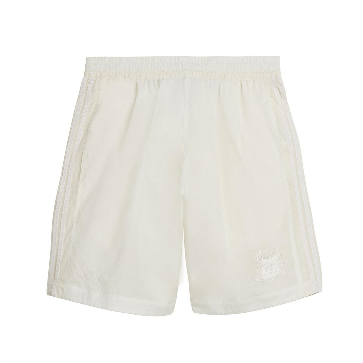 adidas Originals By Wales Bonner off-white football shorts with elastic waistband