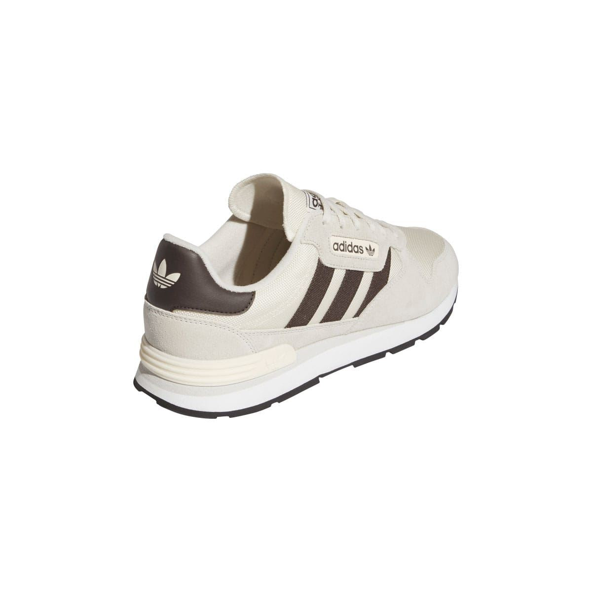 Off-white adidas Trezoid 2.0 trainers with heel panel in dark brown and side stripes