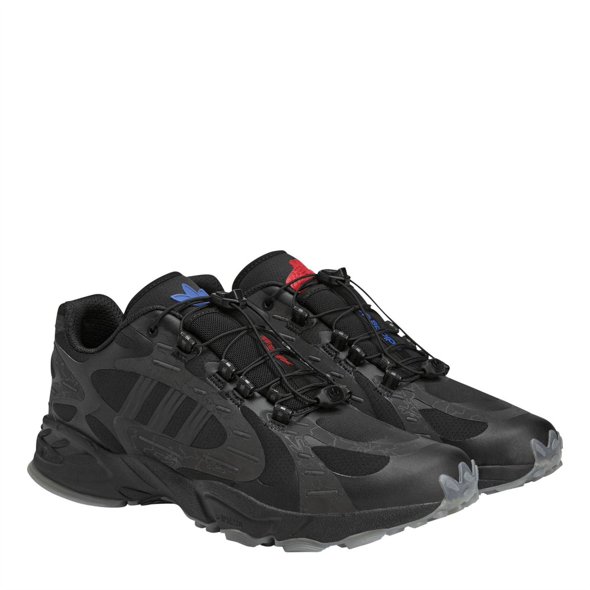 Adidas Originals 100t Savage footwear showing the stylish sneakers with detailed design and iconic branding.