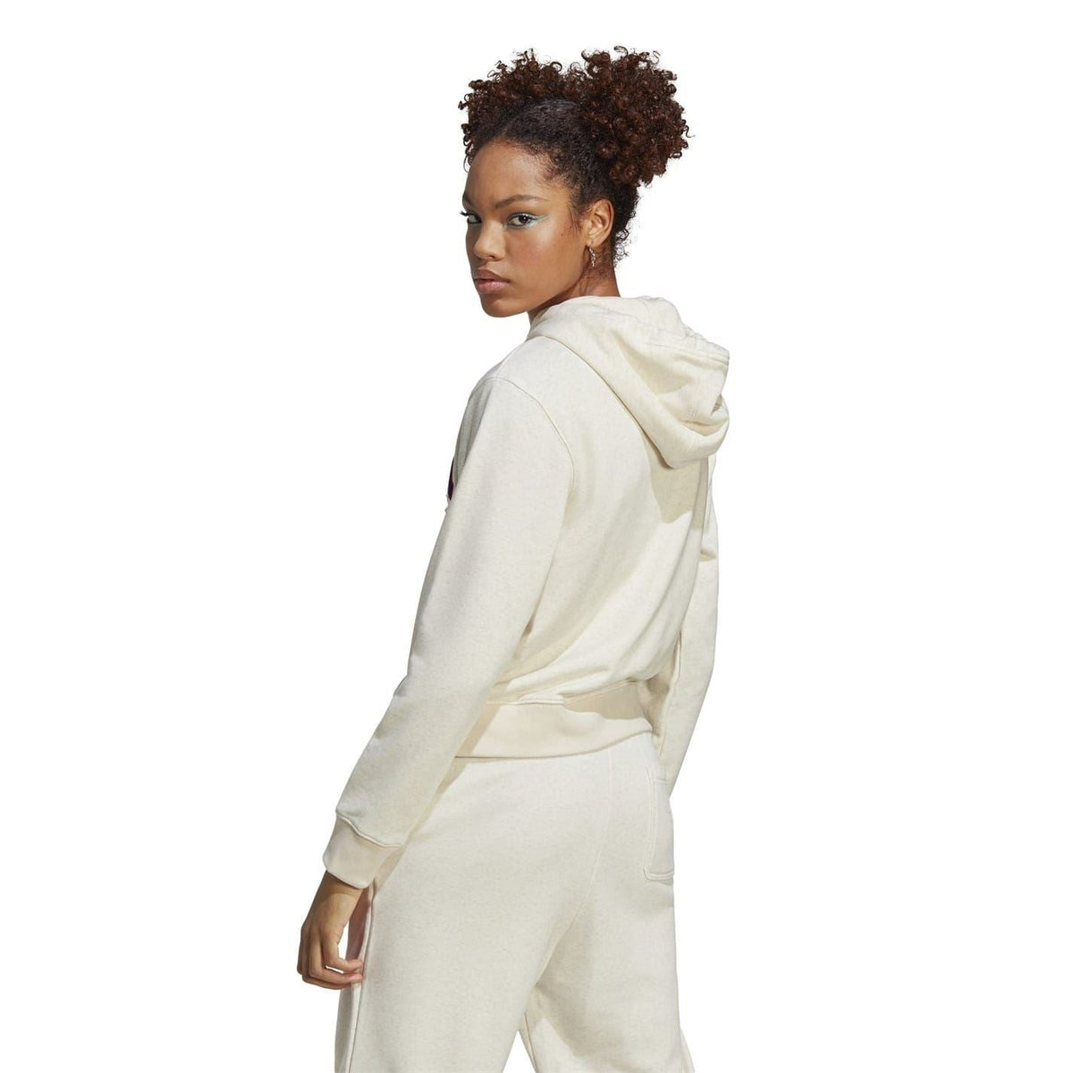 adidas Originals hooded sweatshirt, light cream, kangaroo pocket and A patch