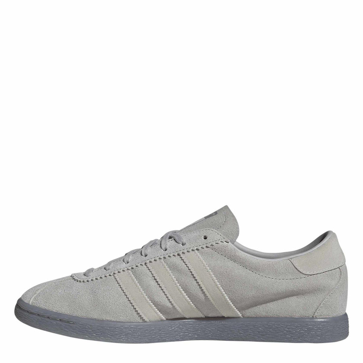 Adidas Originals light grey trainers, low profile suede upper with three stripes
