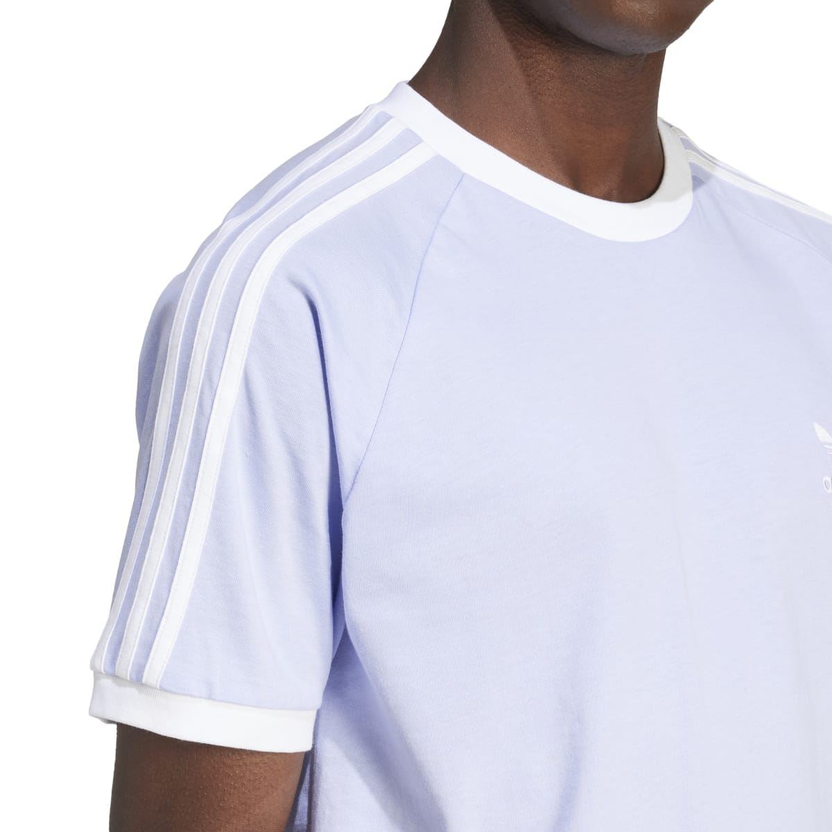 Lavender adidas Originals Adicolor T-shirt with white 3-Stripes on shoulder