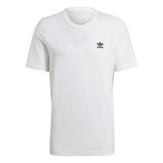 White crew-neck short-sleeve T-shirt with small adidas logo on chest