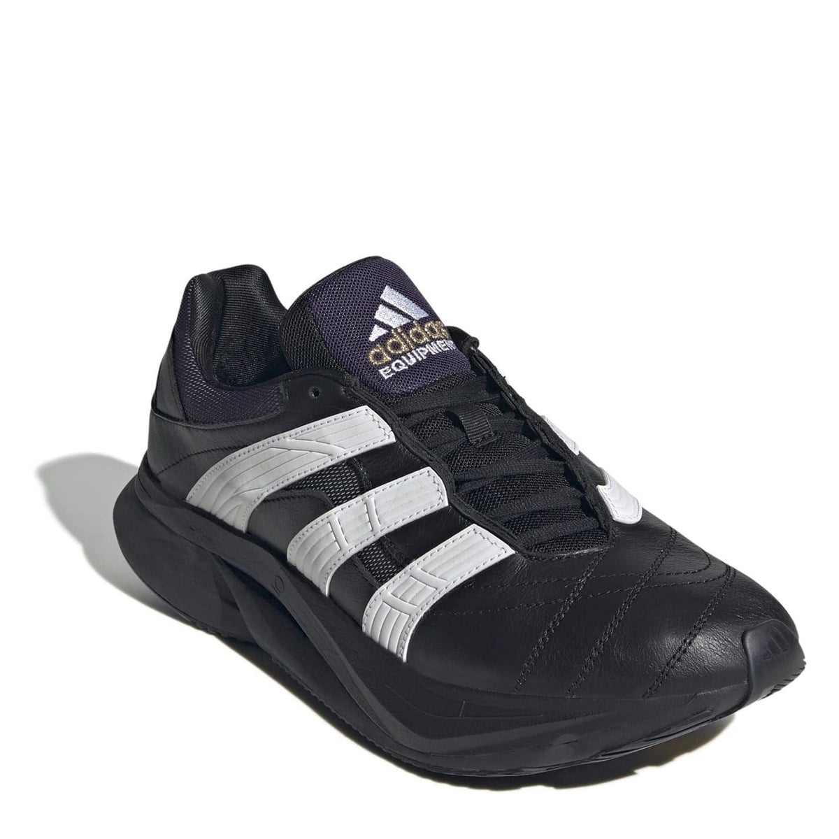 adidas Originals EQT Predator sneakers, black leather-look with white stripes and lace-up
