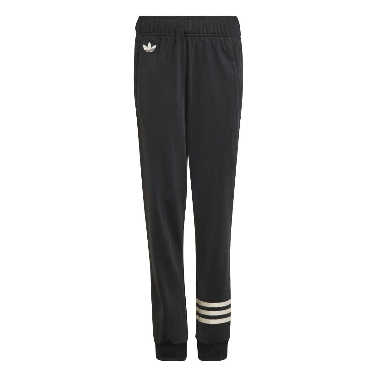 adidas Originals junior Adicolor tracksuit bottoms in black with striped ankle cuffs