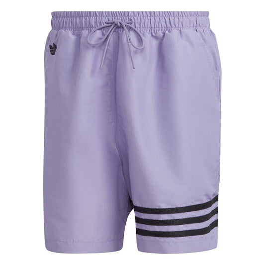 adidas Originals regular fit athletic shorts in light purple, drawstring and striped hem