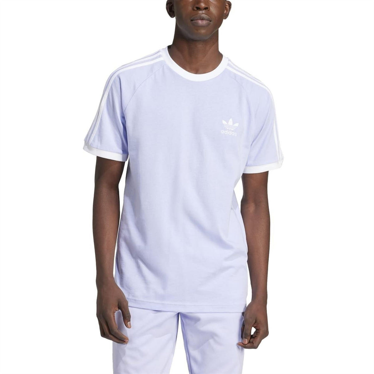 adidas Originals Classics 3 Stripes T-shirt featuring iconic three stripes design and casual fit, shown in a front view.