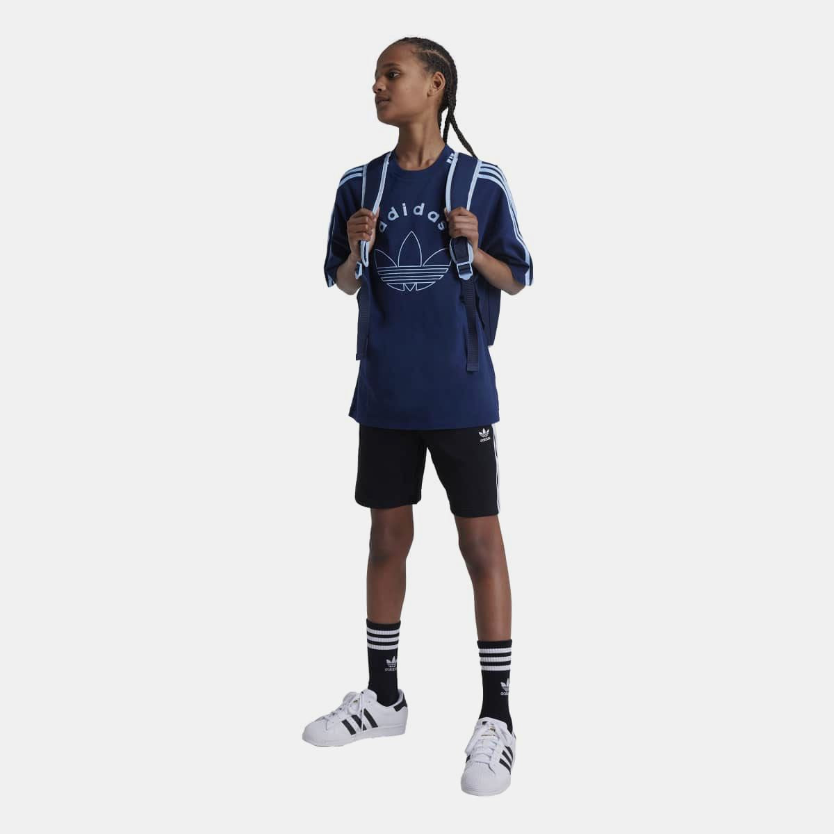 Junior adidas Originals Adicolor shorts in bright color, featuring an elastic waistband and sporty design for kids aged 8 to 16.