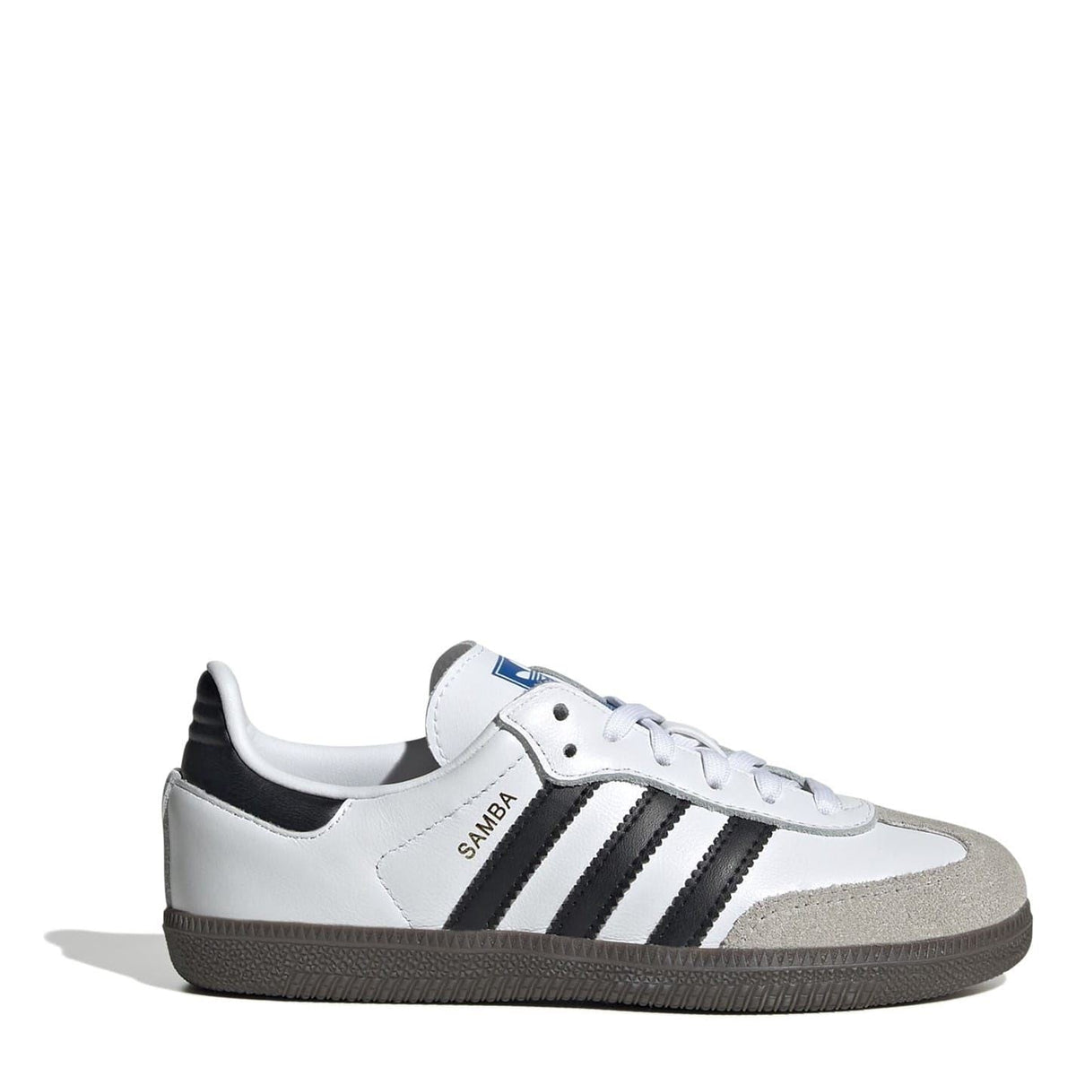 adidas Originals Samba low-top sneakers, white leather with black side stripes and laces