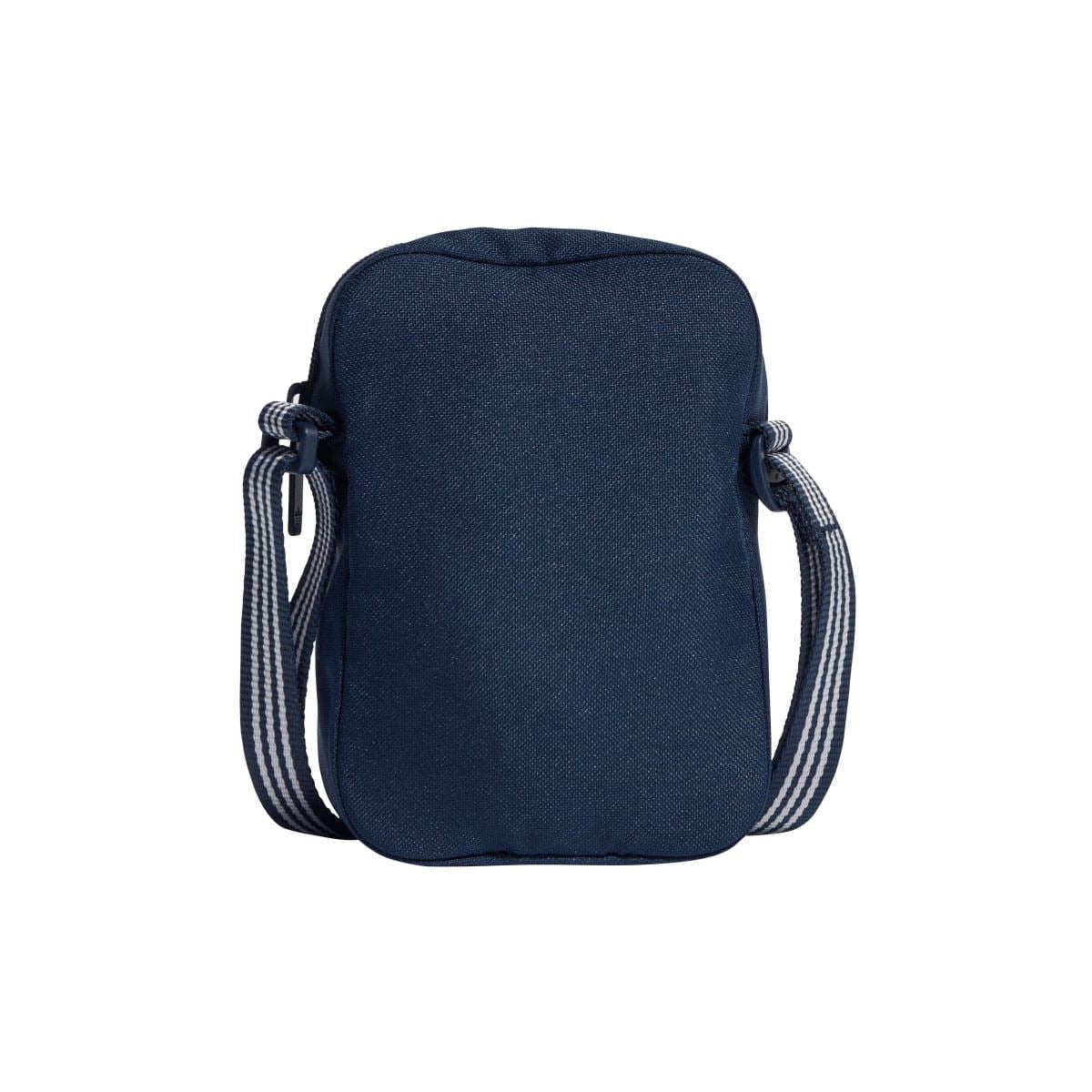 Navy small crossbody bag with adjustable shoulder strap and side zippers