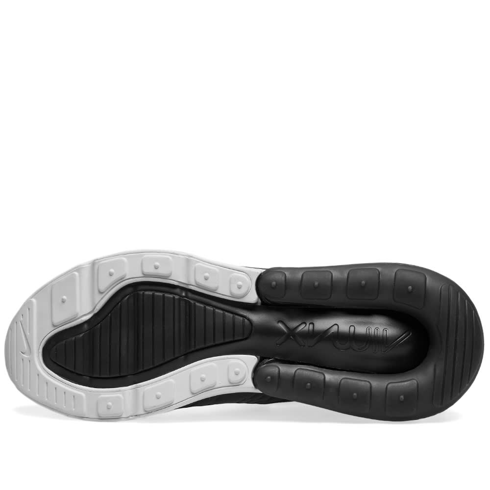 Women's Nike Air Max 270 outsole, black tread with white rubber edge