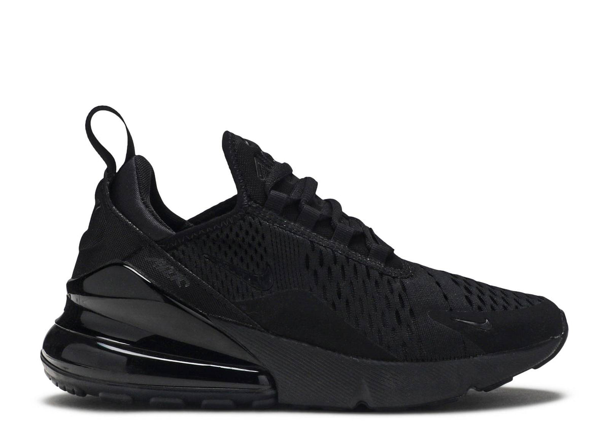 Nike Air Max 270 black knit sneakers with visible air unit